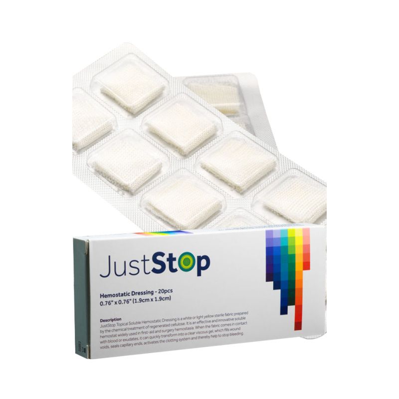 JustStop® Haemostatic Gauze | Oxidised Regenerated Cellulose | Pack/20