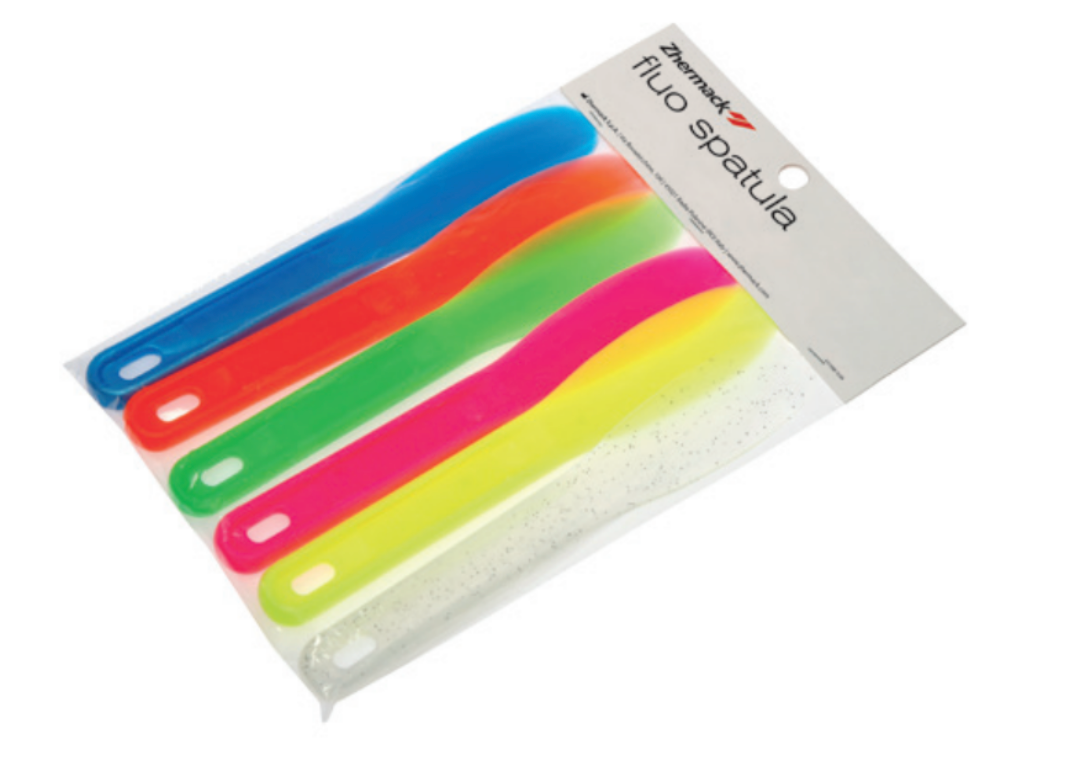 Zhermack Florescent Coloured Alginate Mixing Spatulas Pk/6