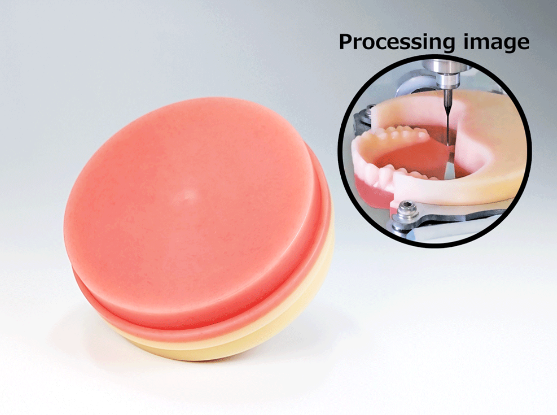 Yamahachi Open Type Milling PMMA Disks; Dual Colour Type for Denture Production; 17.5 mm V-Pink + 17.5 mm X shade; 35 mm Thickness; Box/1
