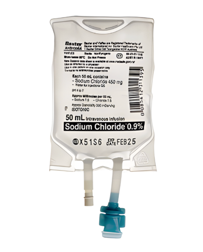 Baxter 0.9% Sodium Chloride; 50 mL Intravenous Infusion Viaflex bag 60/CTN