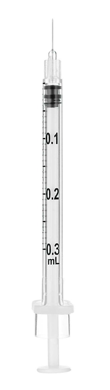 Sol-M 0.3 mL Syringe with Fixed Needle 31 G x 6 mm; Box/30
