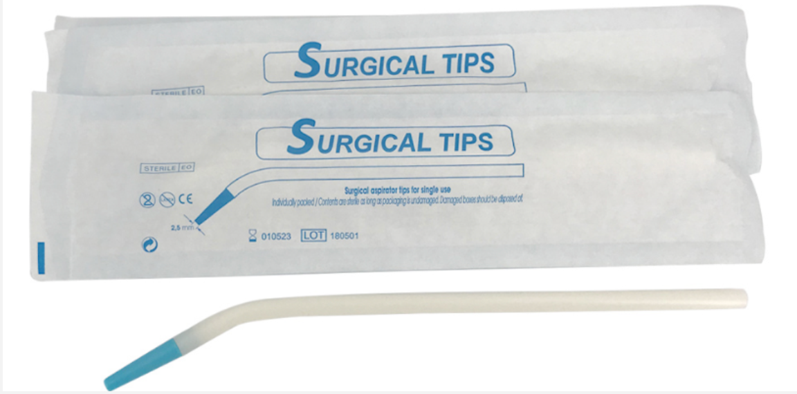 Disposable Sterile Surgical Aspirator Tips, White, 19.8 cm