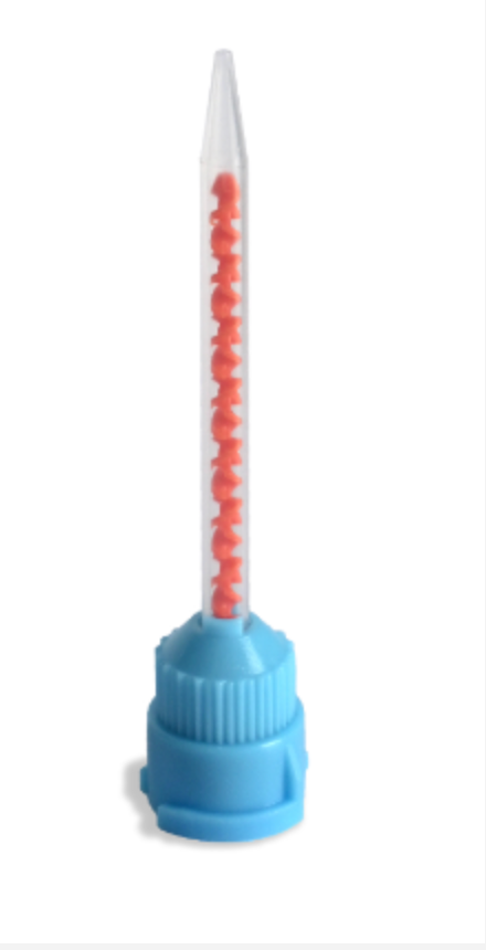 Mixing Tips; Blue w/ Orange Spiral; 76 mm Length