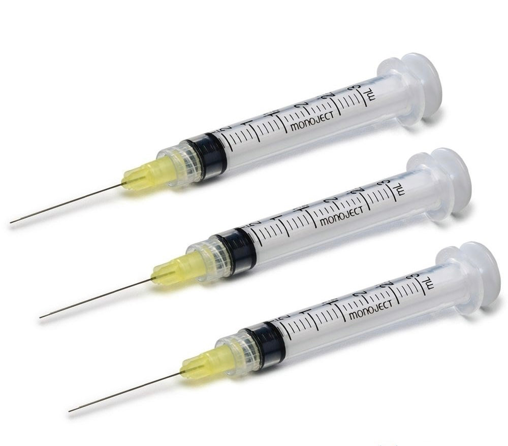 Monoject Endodontic Irrigation Syringe & Needle | 27G Notched Tip