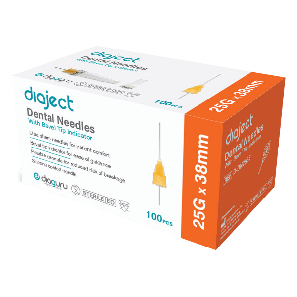DiaGuru Diaject Dental Needles | 25G 27G 30G | Box/100