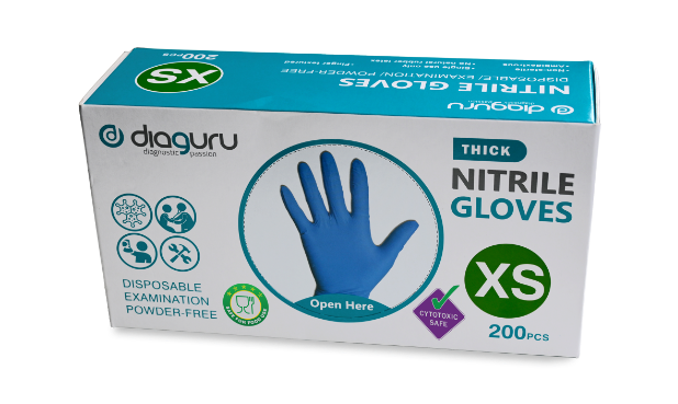 DiaGuru Nitrile Examination Gloves | Powder Free | Box/200 & Carton/2000