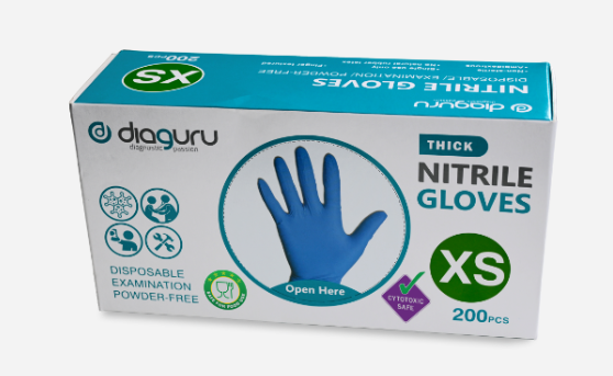 DiaGuru Biodegradable Nitrile PF Gloves (Box of 200pcs)