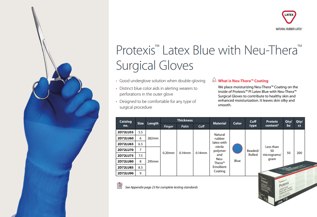 Protexis® PI Blue Neu-Thera® Underglove | Latex-Free | Box/50