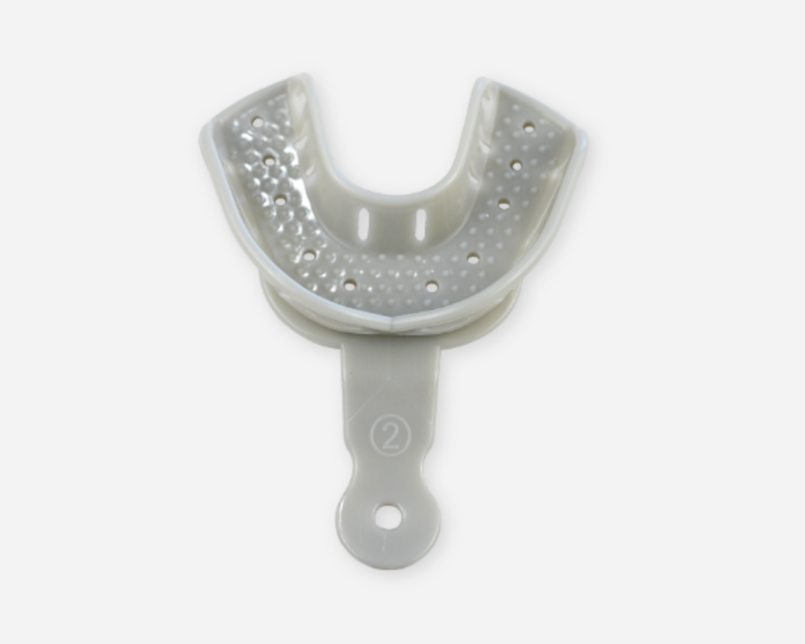 Diaguru Plastic Perforated Impression Trays Grey Pk/12