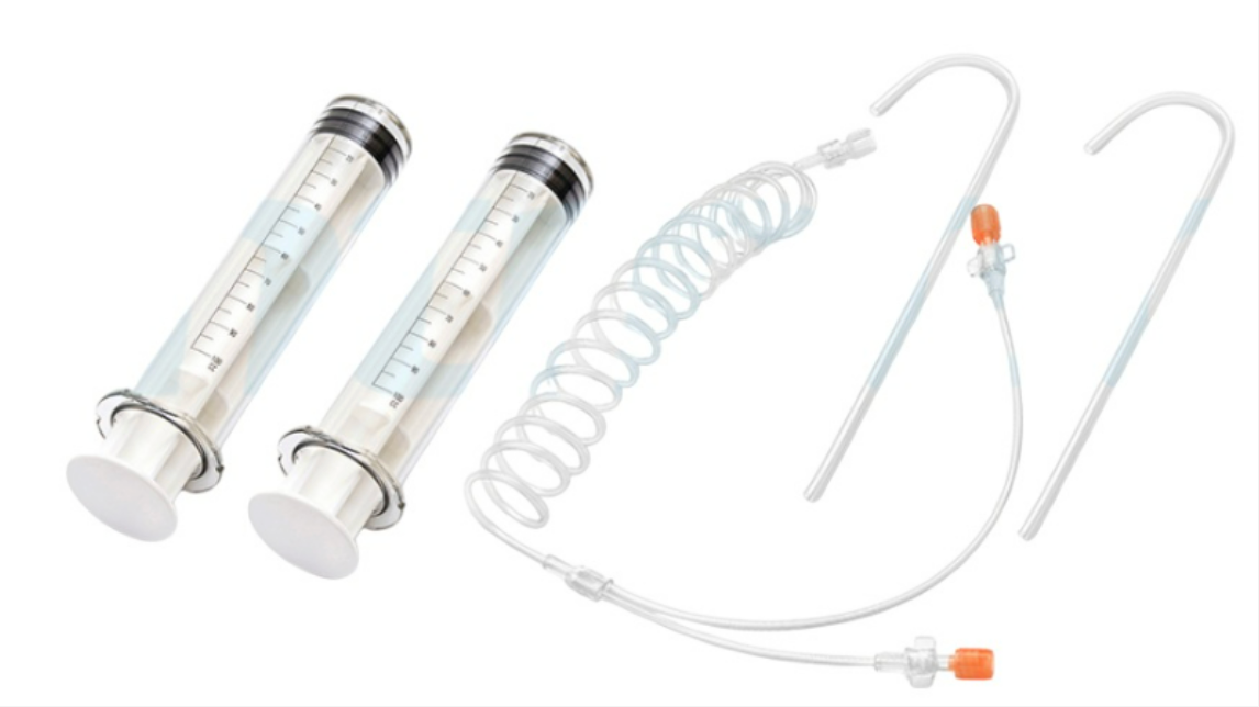 Diaguru Antmed dual syringe , 100 mL/ 100 mL for Nemoto, with Y tubing and 2 x spikes (Packaged 20 in a box)