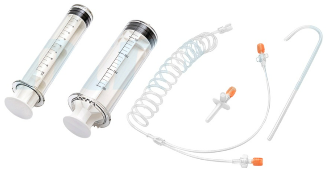 Diaguru Antmed dual syringe , 200 mL/ 200 mL for Nemoto, with Y tubing and 2 x spikes (Packaged 20 in a box)