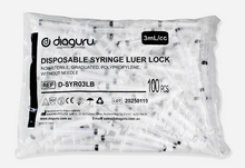 Disposable 3ml Syringe Luer Lock Non Sterile Bulk Pack 100's