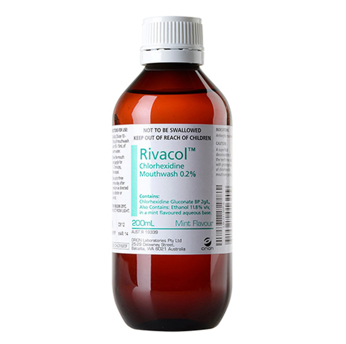Perrigo Rivacol Chlorhexidine Mouthwash 0.2%; 200 mL Bottle