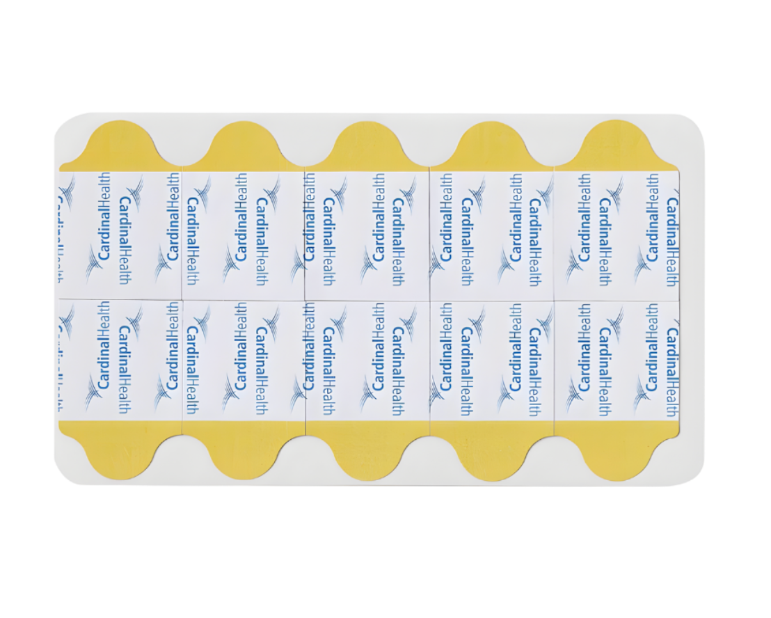 Kendall™ 5500 Q-Trace Gold Electrodes; 23 mm x 33 mm; Polyester backing; Tab electrode suitable for resting diagnostic ECG; Box/100