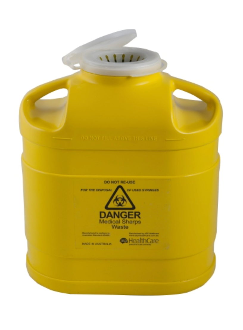 FITTANK Sharps Container 5 Litre Resealable Snap Top; Each