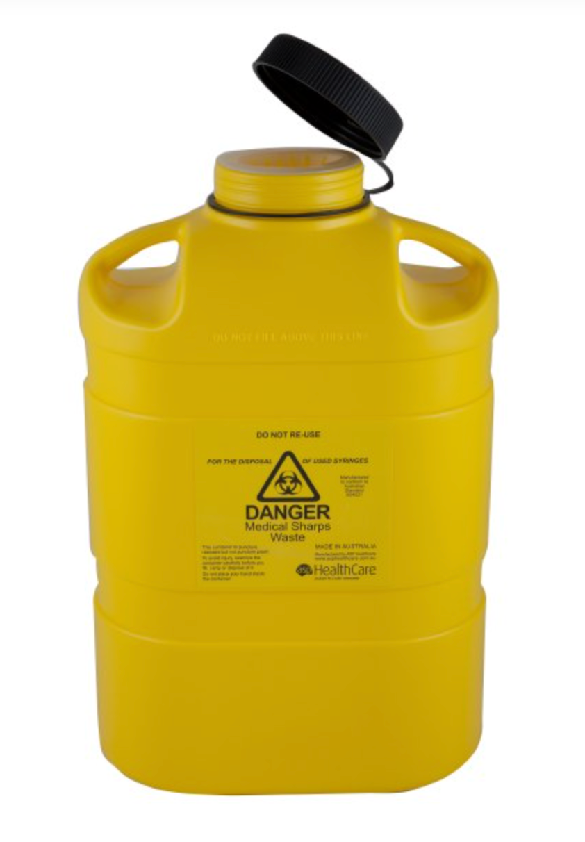 FITTANK Sharps Container 8 Litre Screw Top with Oval Insert; Each