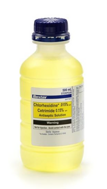 Chlorhexidine 0.05% and Cetrimide 0.5% 500 mL Steripour bottle; Each