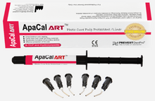 ApaCal ART Light cured Pulp Protectant Liner Intro Pack 2 x 2 g Syringes + 10 Applicator Tips.