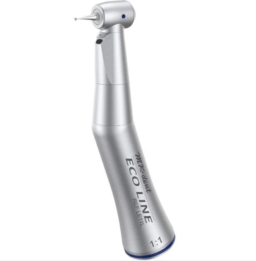MK-dent Eco Line contra-angle (Blue band) 1:1, Internal water, Push Button, non-Optic, for CA burs