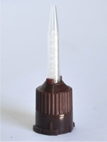 Short Mixing Tips; Brown w/ Clear Spiral; 38 mm Length
