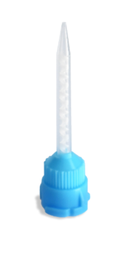 Mixing Tips; Blue w/ Clear Spiral; 64 mm Length