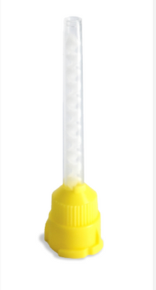 Mixing Tips; Yellow w/ Clear Spiral; 70 mm Length